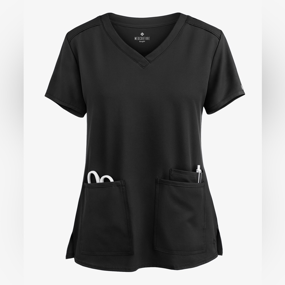 Med Couture 3 Pocket Scrub V Neck Top